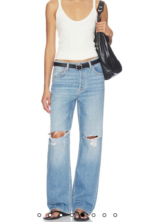 GRLFRND Pants - GRLFRND-Bella Low Rise Boyfriend in Chelsea Market With Rips